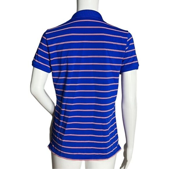 RLX Ralph Lauren Blue Polo Top with Pink Stripes - Picture 3 of 6